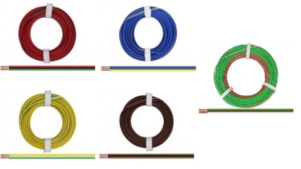 Kupferlitze, 3 x 0,25 mm², 3-adrig, dreifarbig, 25 m Ring, verschiedene Farben zur Auswahl
